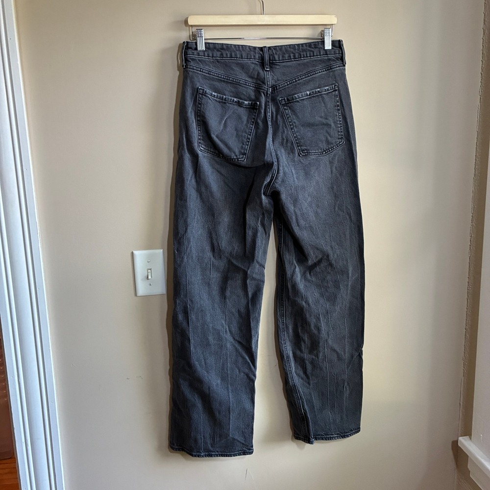 Old Navy Sky-Hi Wide Leg Jeans 8 Gray Womens Extra High Rise Cotton Blend - Picture 6 of 7